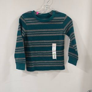 Striped LS waffle tee
